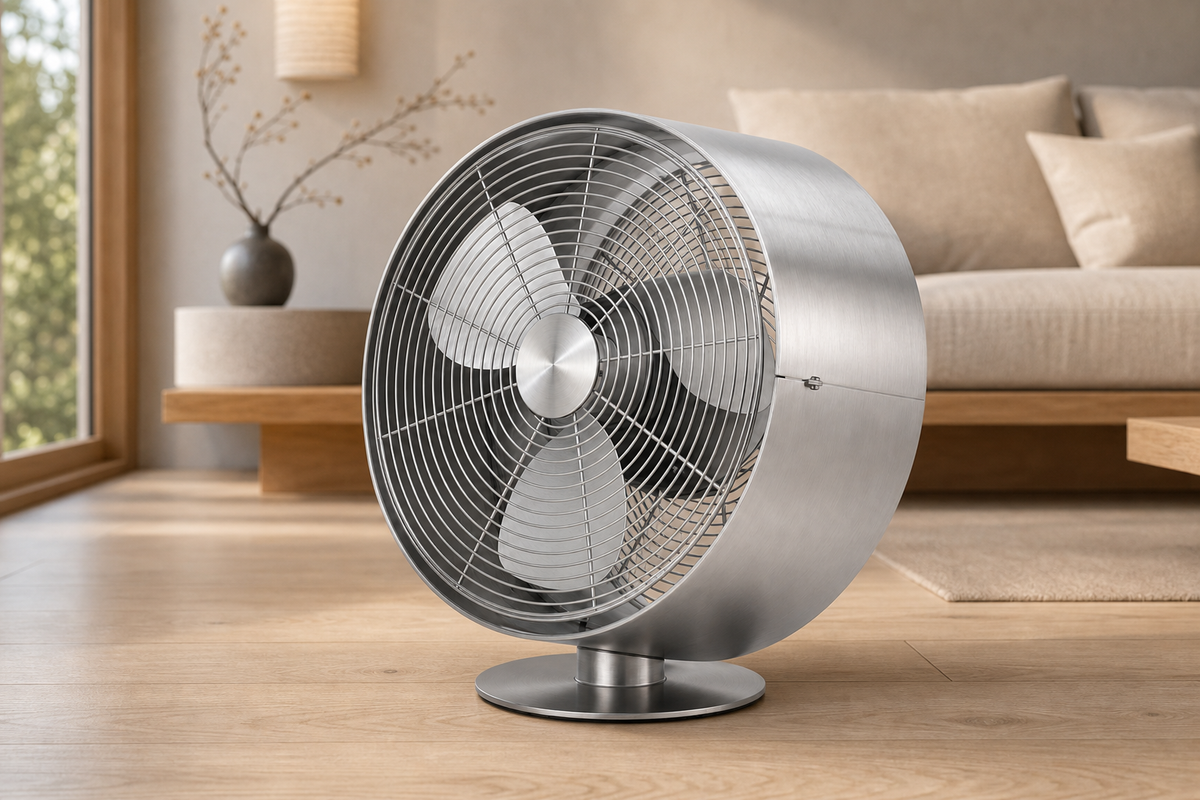 Stadler Form Q Metal Floor Fan in the home