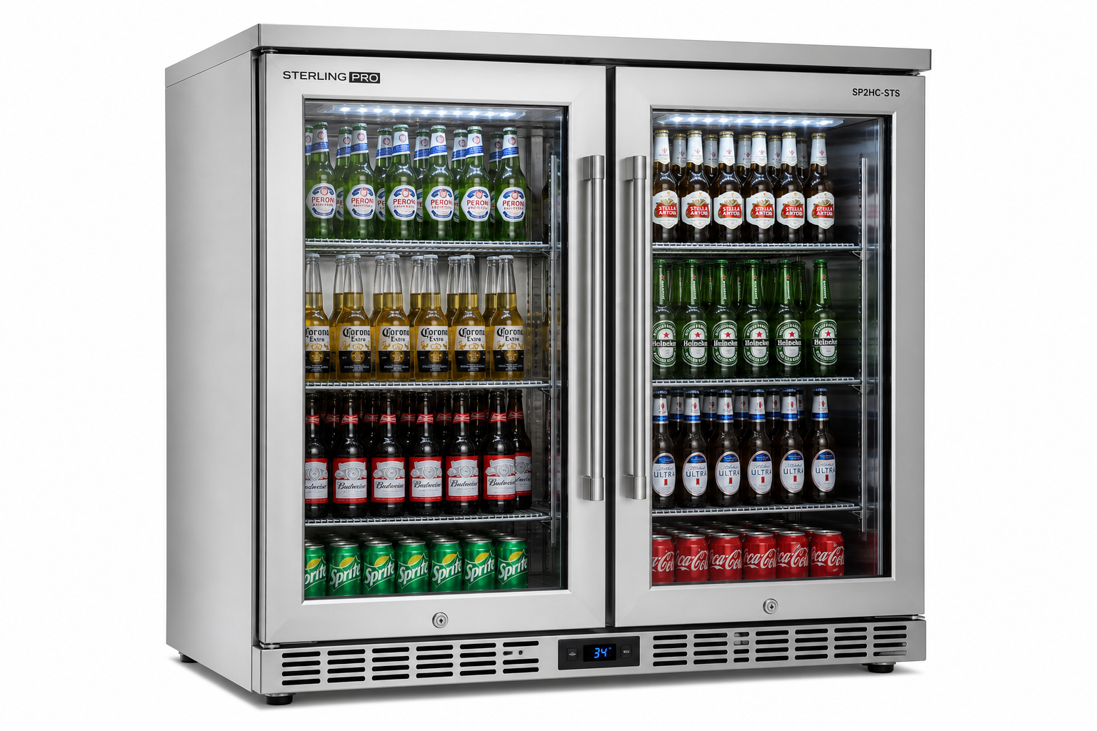 Sterling Pro SP2HC-STS Double Door Bottle Cooler