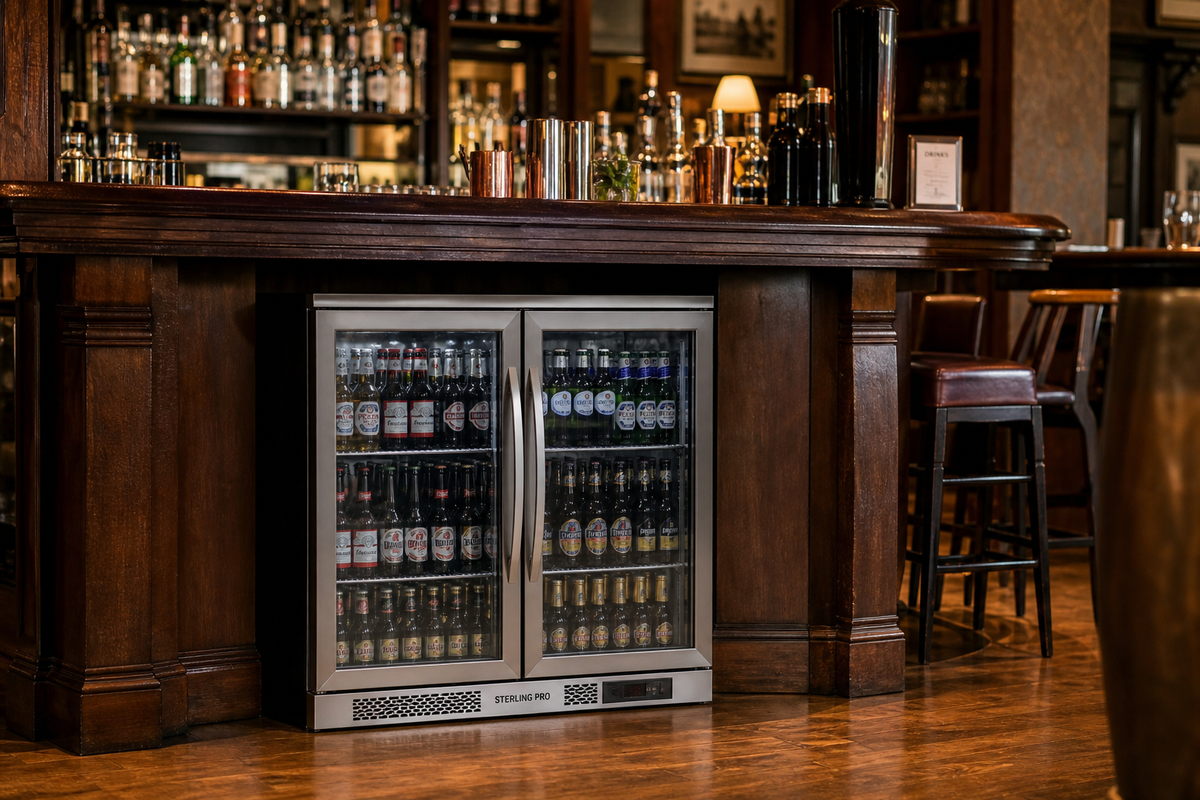 Sterling Pro SP2HC-STS Double Door Bottle Cooler in the home