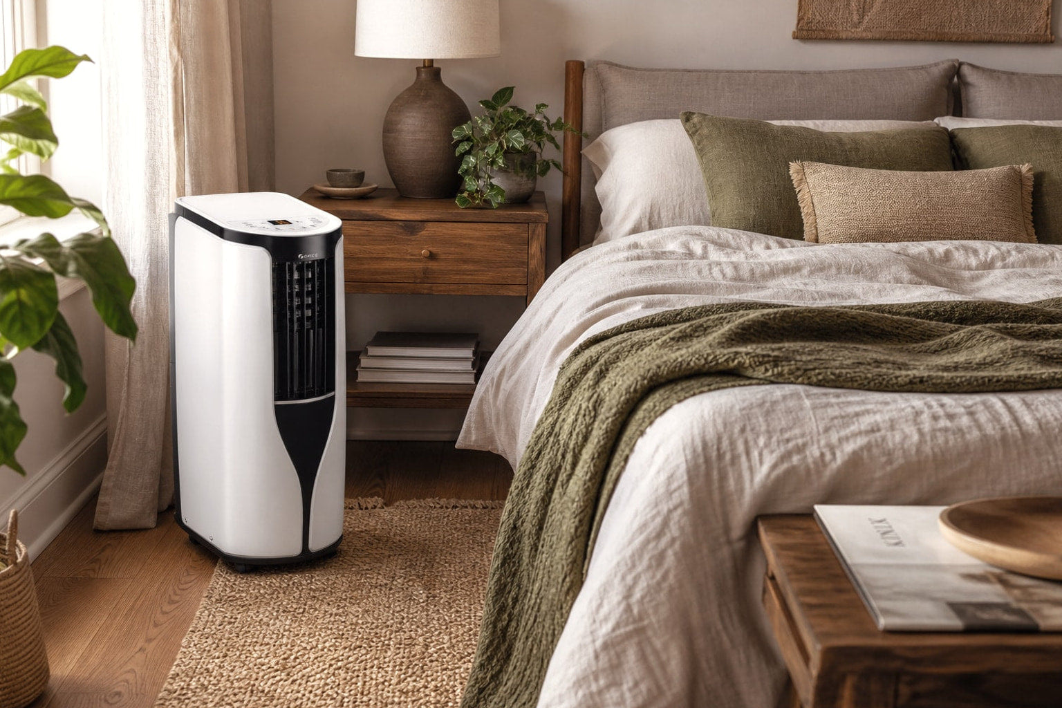 Gree portable quiet cooling in a calm bedroom